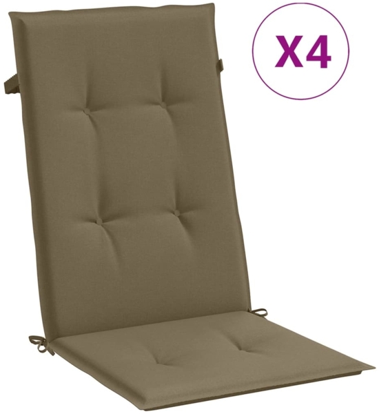 vidaXL Hochlehner-Auflagen 4 Stk. Melange Taupe 120x50x4 cm Stoff 4002437