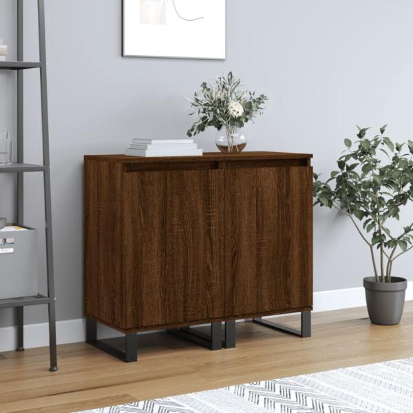 vidaXL Sideboards 2 Stk. Braun Eichen-Optik 40x35x70 cm Holzwerkstoff 831083