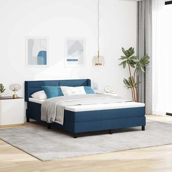 vidaXL Boxspringbett mit Kopfteil Dunkelblau 200 x 160 cm Stoff 3341054