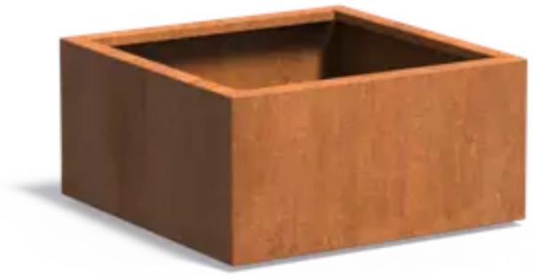 Adezz Pflanzgefäß Carrez Standard Quadrat aus Corten-Stahl Pflanzkübel Größe 80x80x40 cm