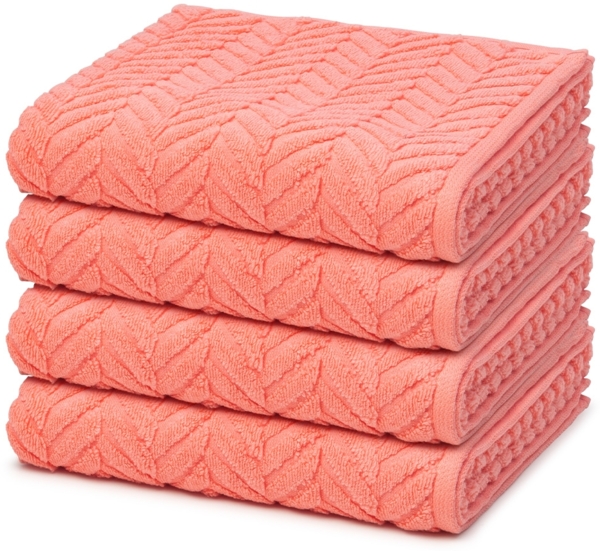 Ross Sensual Skin Zopf 4 tlg. Frottier-Set - 4 X Handtuch (50 X 100cm) - 500 g/m2 - Peach Pink