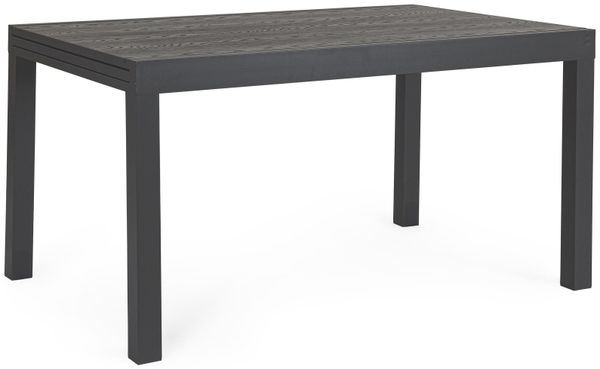Gartenesstisch Vilaca aus Aluminium, modern und ausziehbar, Anthrazit, für 6–8 Personen