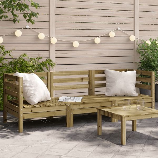 vidaXL Gartensofa 3-Sitzer Kiefernholz Imprägniert 838032