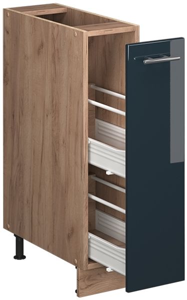 Apothekerschrank Fame-Line Dunkelblau Hochglanz/Goldkraft Eiche 20 cm, AP Anthrazit Vicco Bild 6