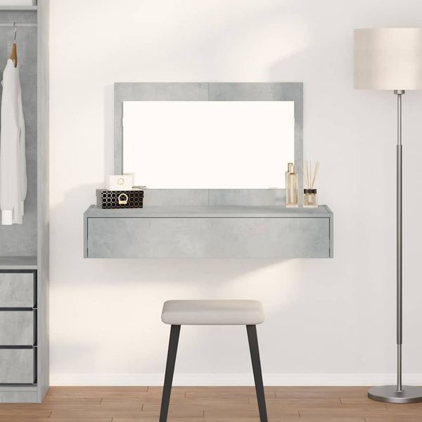 vidaXL Schminktisch mit Schubladen Grau 100 x 40 x 70 cm Holzwerkstoff 865211