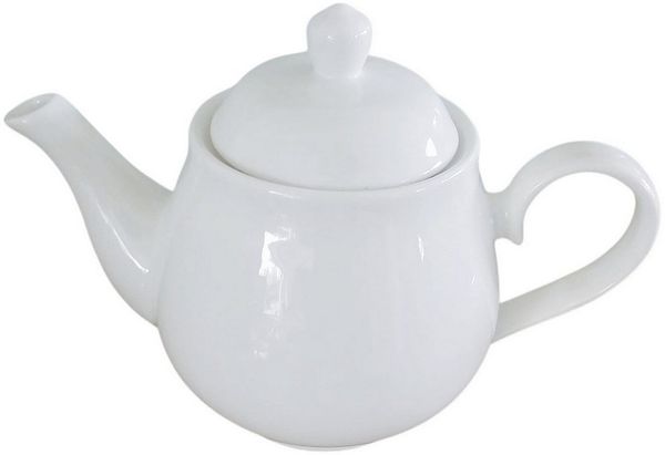 Provance Kaffeekanne Kaffeekanne mit Deckel Porzellan weiß Kaffeepott Teekanne, 0.650 l