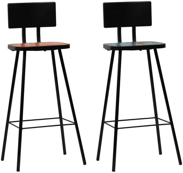 vidaXL Barhocker 2 Stk. Massives Altholz [245392]