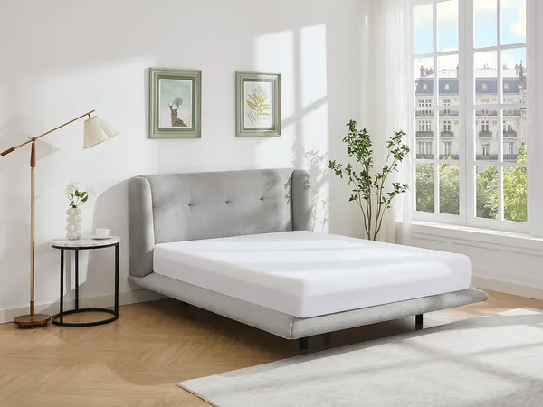 Vente-unique - PENAVI Bett Stoff Grau - B 219 cm x H 103 cm x L 176 cm