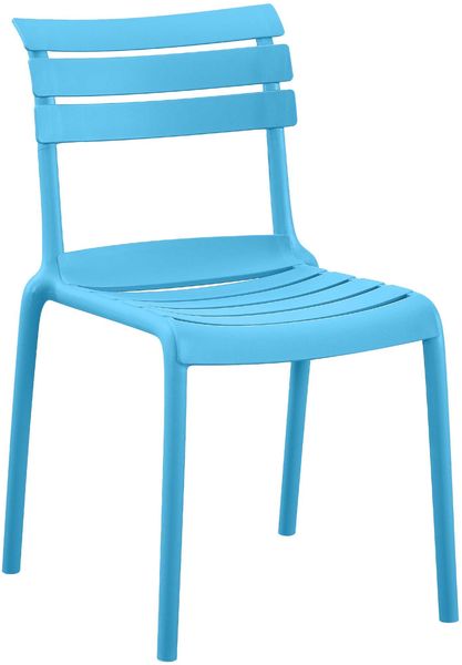 CLP Gartenstuhl Kebren stapelbar wetterfest UV-beständig bis 150 kg ohne Armlehnen,blau