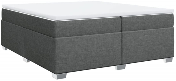 vidaXL Boxspringbett mit Matratze Dunkelgrau 200x200 cm Stoff 3285159