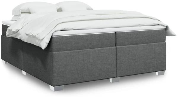 vidaXL Boxspringbett mit Matratze Dunkelgrau 200x200 cm Stoff 3285159