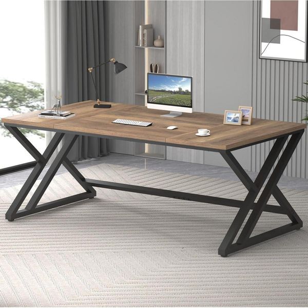 Rustikaler großer Computertisch Holz Holz-PC-Schreibtisch 70 Zoll