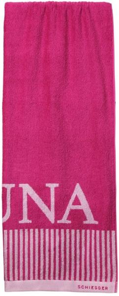 Schiesser 'Rom' Saunatuch, Baumwollfrottier fuchsia, 75 x 200 cm