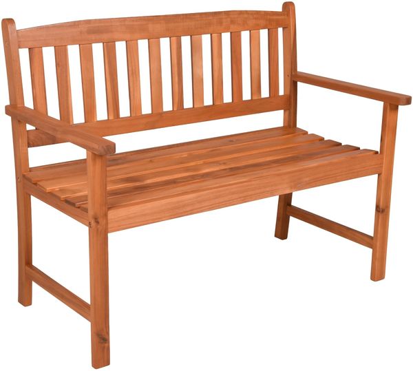 Gartenbank TORBEN 2-Sitzer - 110cm Breit, Akazie, Natur | Terrassenbank Wetterfest Sitzbank Outdoor Bank