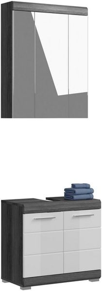INOSIGN Badmöbel-Set Siena, 2 tlg, bestehend aus: Waschbeckenunterschrank, Spiegelschrank, (Set, 2-St), in verschiedenen Farben erhältlich, Badmöbel, Kombination, Badezimmer