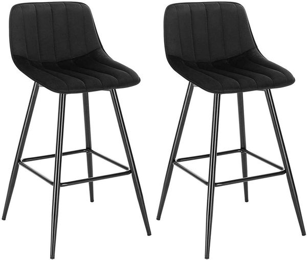 2er-Set Designer Barstuhl mit Fußstütze - Modell Hanno schwarz