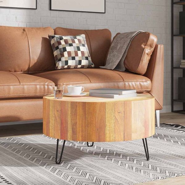 Couchtisch, Massiv Altholz natur, 38 x Ø 70 cm