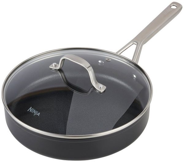 NINJA Bratpfanne ZEROSTICK Essentials Pfanne mit Deckel (26 cm), Aluminium, geschmiedetem Aluminium, Geeignet für alle Kochfeldtypen, Induktion
