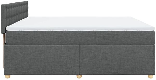vidaXL Boxspringbett mit Matratze Dunkelgrau 180x200 cm Stoff 3289074 Bild 7