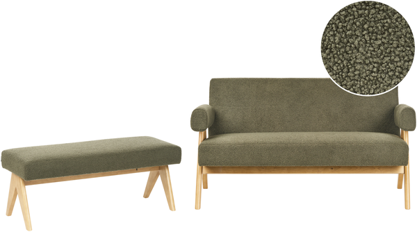 Sofa Set TAMRE Bouclé Grün Hellbraun