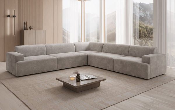 Luxusbetten24 Sofa Designer Sofa Monza Wohnlandschaft L XXL, in Samt