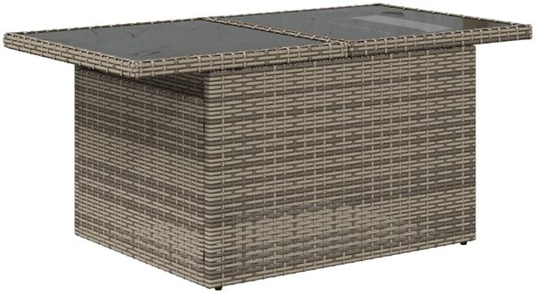 vidaXL 11-tlg. Garten-Sofagarnitur mit Kissen Grau Poly Rattan 3268780 Bild 4