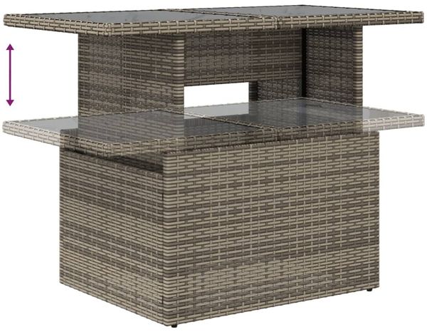 vidaXL 11-tlg. Garten-Sofagarnitur mit Kissen Grau Poly Rattan 3268780 Bild 6
