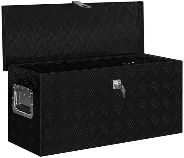 vidaXL Aluminiumkiste 80×30×35 cm Schwarz 146442 Bild 3