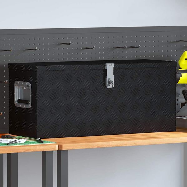 vidaXL Aluminiumkiste 80×30×35 cm Schwarz 146442