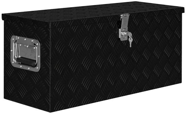 vidaXL Aluminiumkiste 80×30×35 cm Schwarz 146442 Bild 2