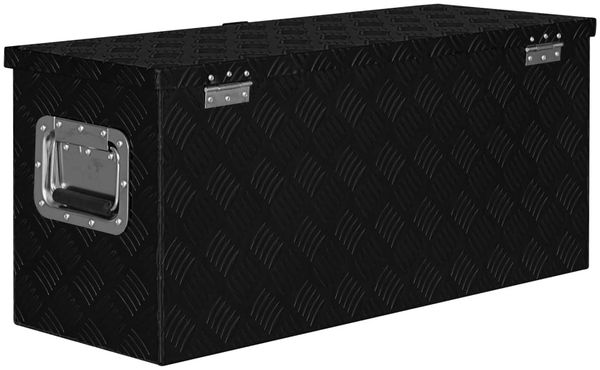 vidaXL Aluminiumkiste 80×30×35 cm Schwarz 146442 Bild 5