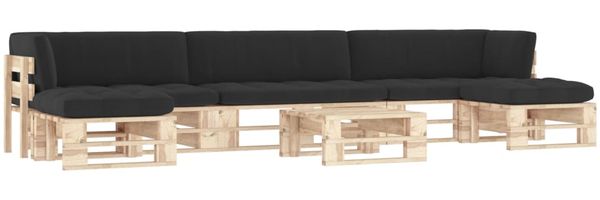vidaXL 6-tlg. Paletten-Lounge-Set mit Kissen Imprägniertes Kiefernholz 3066968