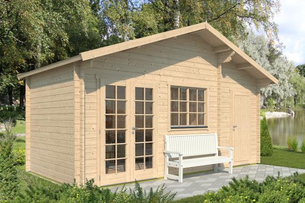 Fjordholz Gartenhaus Modell Rolf 44 C Lichtgrau