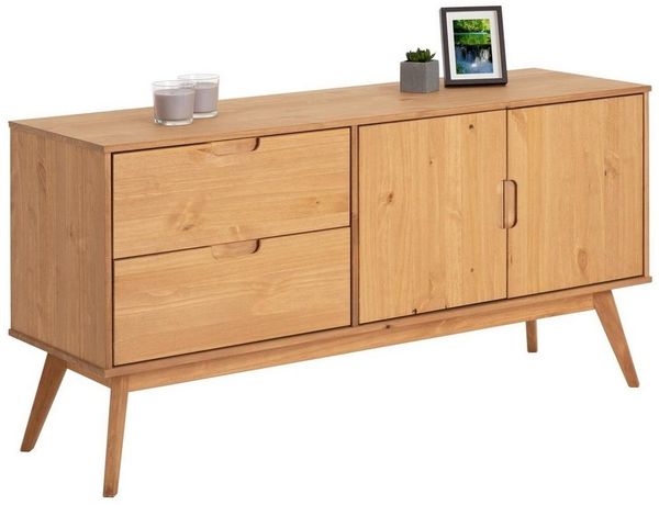 IDIMEX Sideboard TIVOLI, moderne Kommode mit 2 Türen und 2 Schubladen, Skandi gebeizt