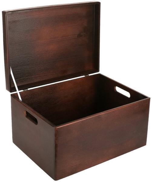 Creative Deco Holzkiste mit Deckel XXL groß 40x30x24 cm Erinnerungsbox Baby Holzbox, mit Griffen, Scharnieren