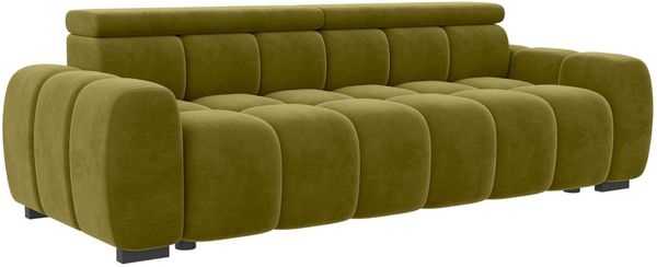Bigsofa Santorin in Samtstoff - Samtstoff - olive