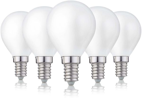 hellum E14 LED Glühbirne, G45 LED Lampe 4,5W als Ersatz Leuchtmittel für 40-Watt Glühbirne, LED E14 warmweiß mit 2700 Kelvin, 470 Lumen LED Filament Matt, 10 Stück 220384