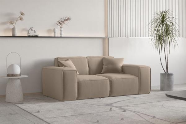 Sofa Designersofa CELES PREMIUM 2-Sitzer in Stoff Opera Velvet Sand