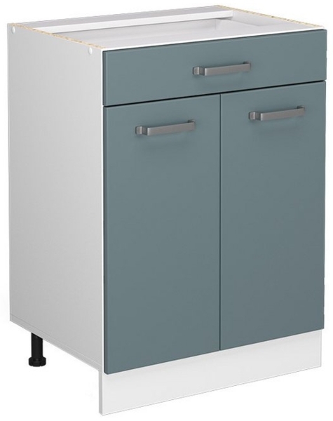 Küchenunterschrank R-Line Blau-Grau 60 cm mit Schublade, ohne Arbeitsplatte Vicco