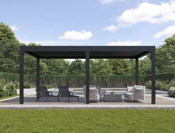 Elektrisch verstellbare Lamellendach-Pergola AirCube 600x400 freistehend