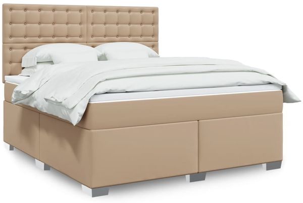 vidaXL Boxspringbett Matratze Cappuccino-Braun 180x200 cm Kunstleder 3290735