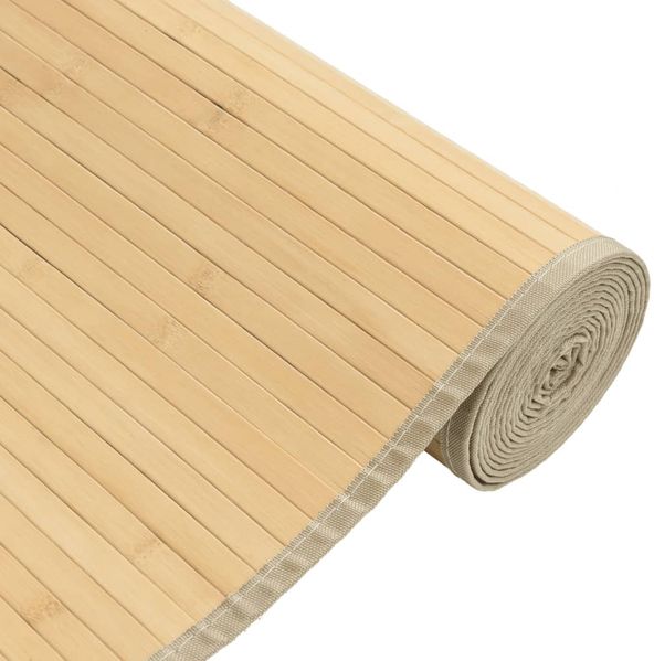 vidaXL Teppich Rechteckig Hell Natur 80x1000 cm Bambus 376933 Bild 4