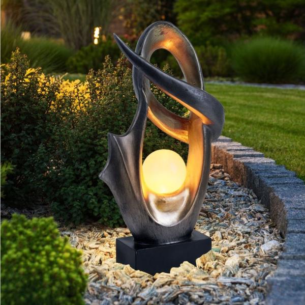 GLOBO LIGHTING LED Solarleuchte, LED-Leuchtmittel fest verbaut, LED Solar Deko Außen Lampe Feuer Effekt Garten Terrassen