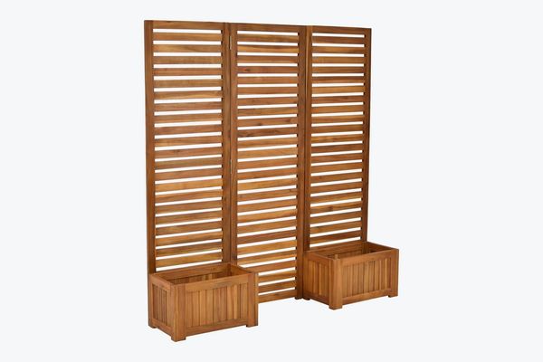 Sichtschutz mit 2 Blumenkästen