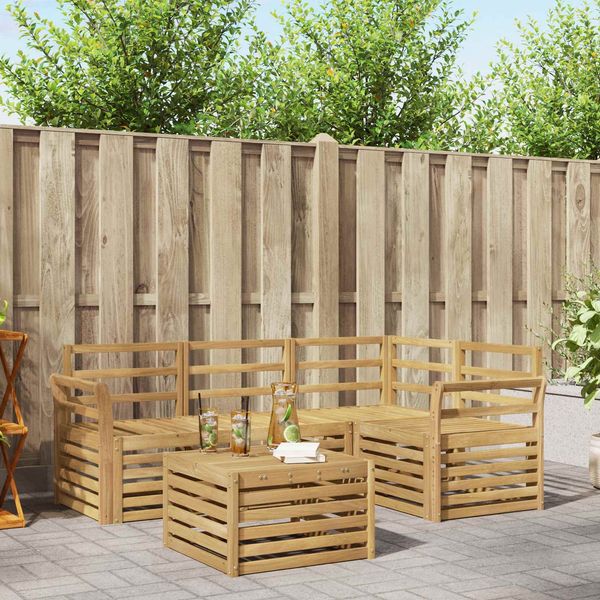 vidaXL Outdoor-Sofagarnitur 5 pcs Weiß 59 x 59 x 37 cm 3391794