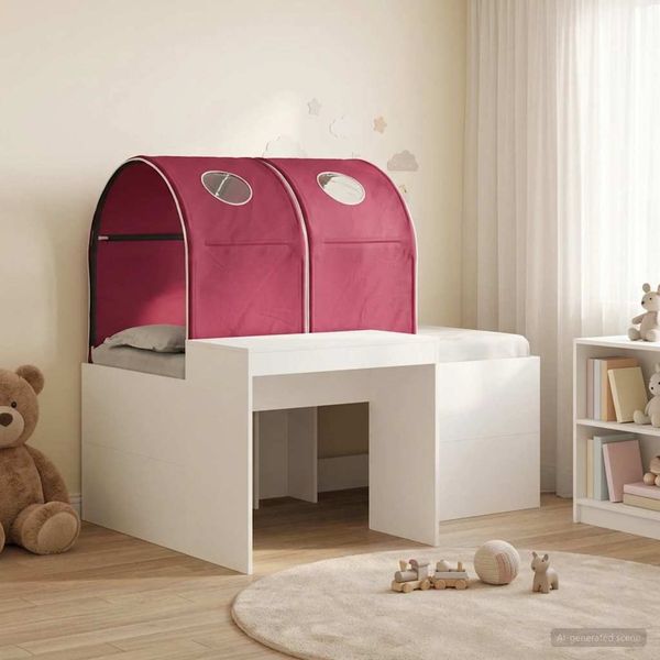 vidaXL Bett mit Tunnel 4 pcs Artisian Eiche und Rot Holzwerkstoff 3423513