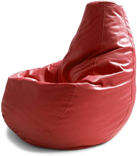 Dmora Asino-Pouf, Sitzsack-Pouf, Sitzsack aus Kunstleder, 100 % Made in Italy, 70 x 70 x 110 cm, Rot