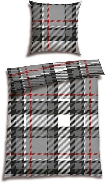 Schiesser Bettwäscheset Talisa - Feinbiber - 2-teilig - 155 x 220 cm - Grau