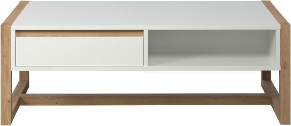 'Dakota' Couchtisch mit Ablage, weiß/Eiche, 110 x 39 x 55 cm