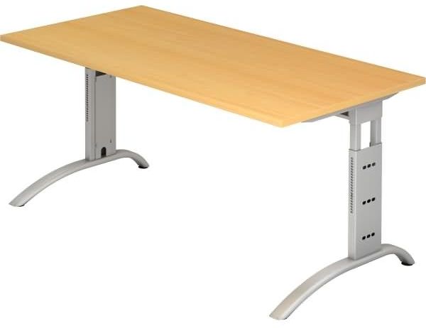 Schreibtisch FS16 C-Fuß 160x80cm Buche Gestellfarbe: Silber